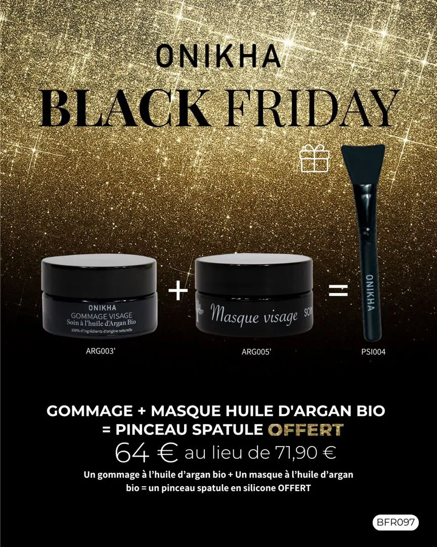 GOMMAGE + MASQUE HUILE D'ARGAN + PINCEAU OFFERT