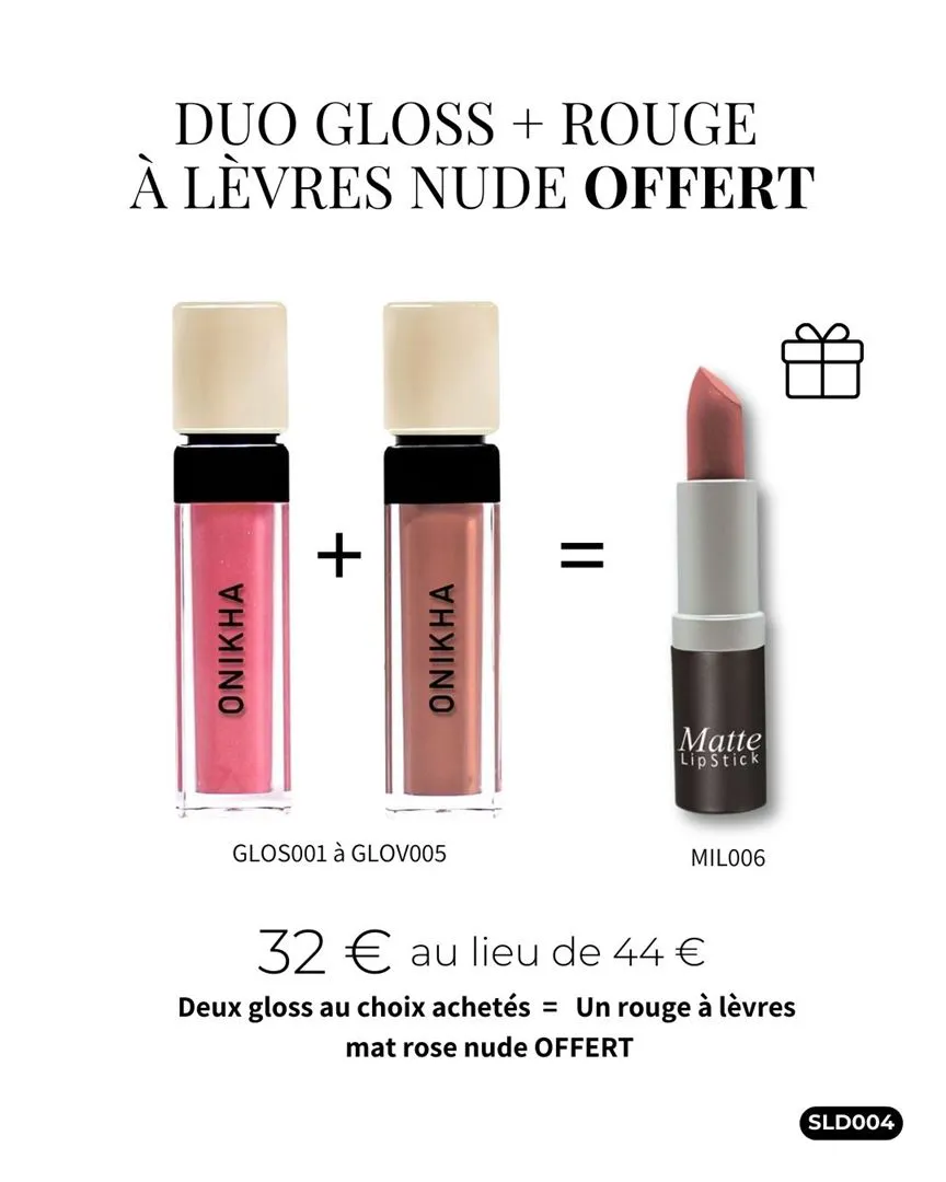 DUO GLOSS + ROUGE &Agrave; L&Egrave;VRES NUDE OFFERT