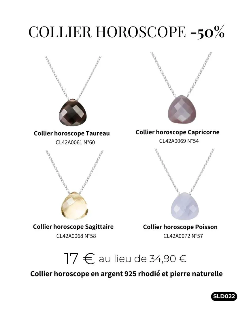 COLLIER HOROSCOPE AU CHOIX