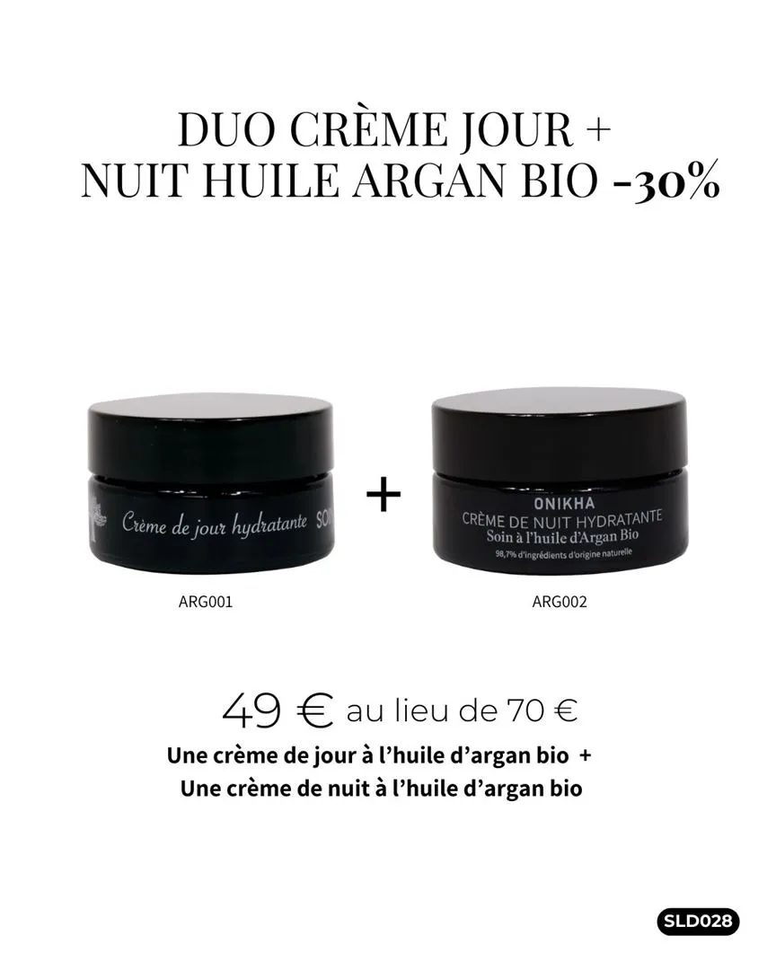 CREME JOUR + CREME NUIT ARGAN BIO